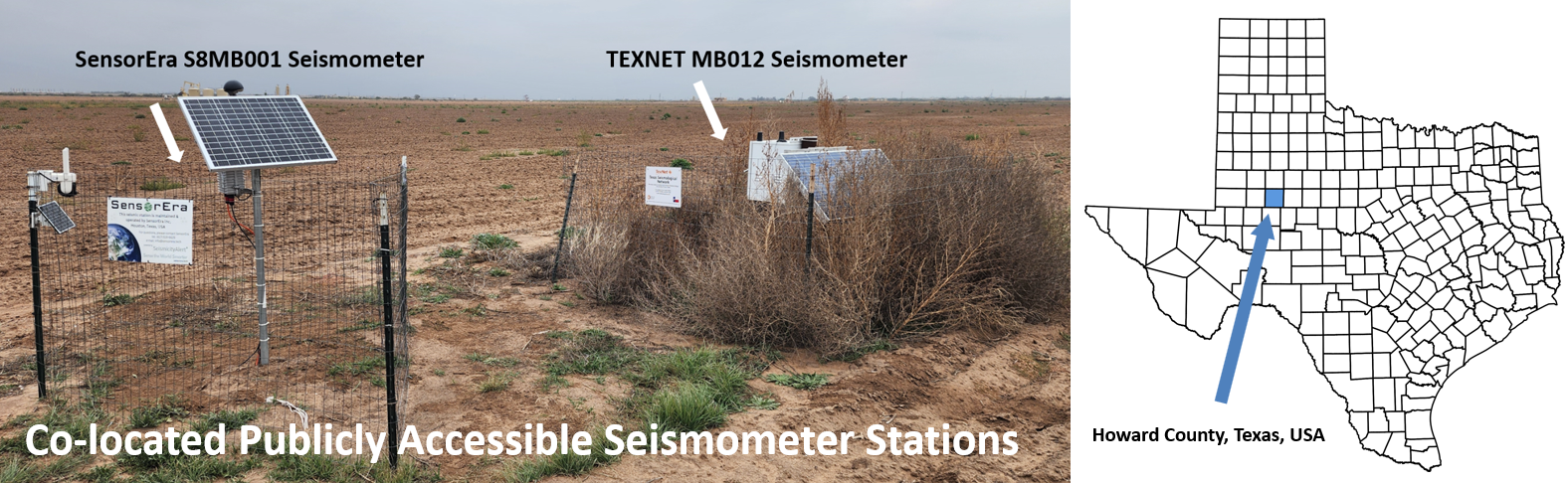 SensorEra SeismicityAlert® (left) co-sited with a TEXNET reference seismometer station (right). Waveform comparison from regional and teleseismic confirms performance parity with conventional broadband instruments down to 0.1Hz (velocity sensor) and 0.03Hz (accelerometer). Check out the technical papers in our Media section and see live data from both stations below.